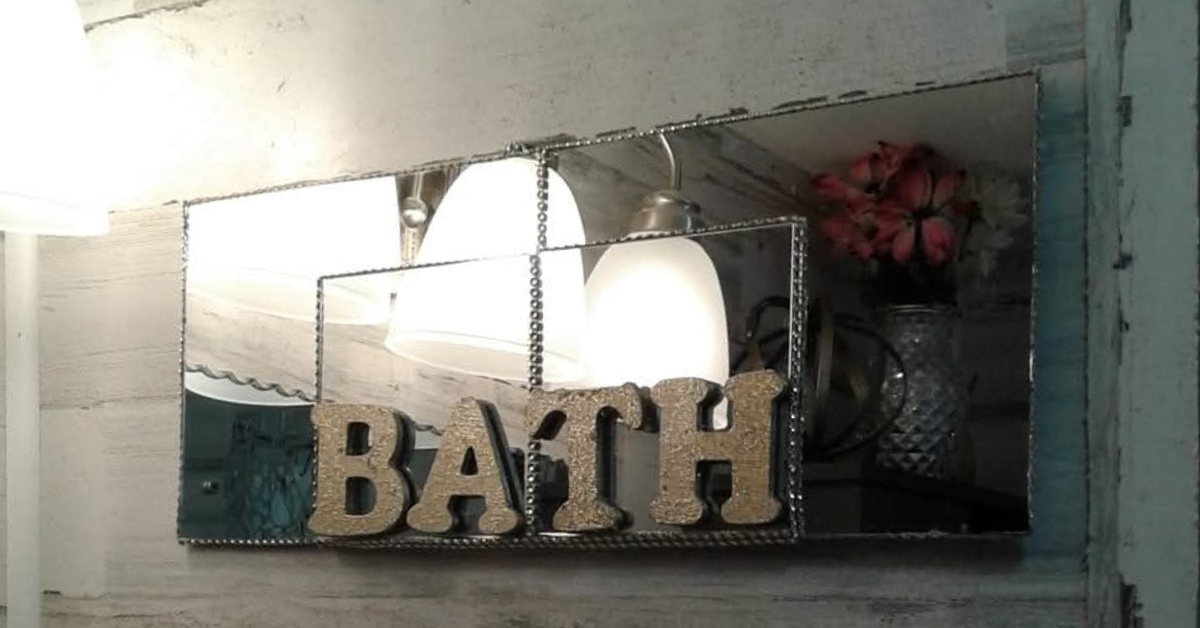 DIY bathroom mirror sign as a handmade home décor project for creativity and healing